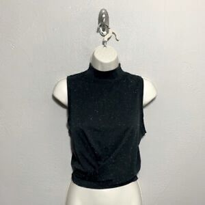 Ruched sides crop mock neck tank